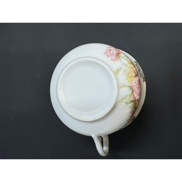 Tea Cup & Saucer Set,No Markings,Pink Peonies, Gold Clusters,No Chips Or Crazing - Picture 14 of 14